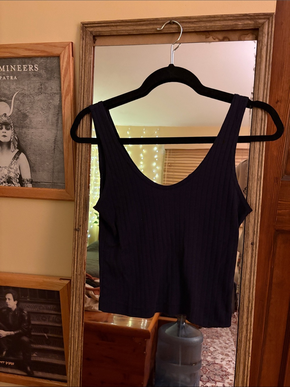 Women's Ribbed Sleeveless Tank Top - Navy